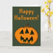 ハロウィーン·ジャック·オランタン·カボチャ(3眼) カード (黄色い花)
