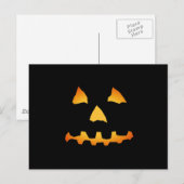 ハロウィーン：ジャック・オ・ランタン顔: ポストカード (正面/裏面)