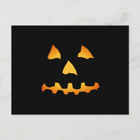 ハロウィーン：ジャック・オ・ランタン顔: ポストカード (正面)