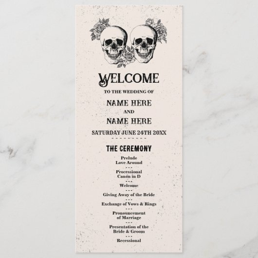 ハロウィーン スカル ウェルカム メニュー 結婚式 挙式 (正面)