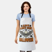 ハロウィーン スカル シャツ ヴィンテージ 彫刻 スプーキー 名言 エプロン (着用した状態)