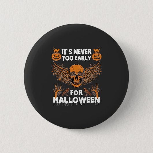 ハロウィーン スカル ヴァイン ウィングス もうすぐハロウィン_1 缶バッジ (正面)