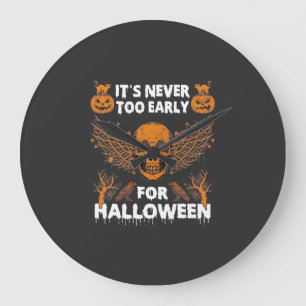 ハロウィーン スカル ヴァイン ウィングス 早めのハロウィーン_1 ラージ壁時計