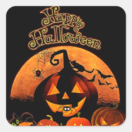 ハロウィーン スクエアシール (正面)