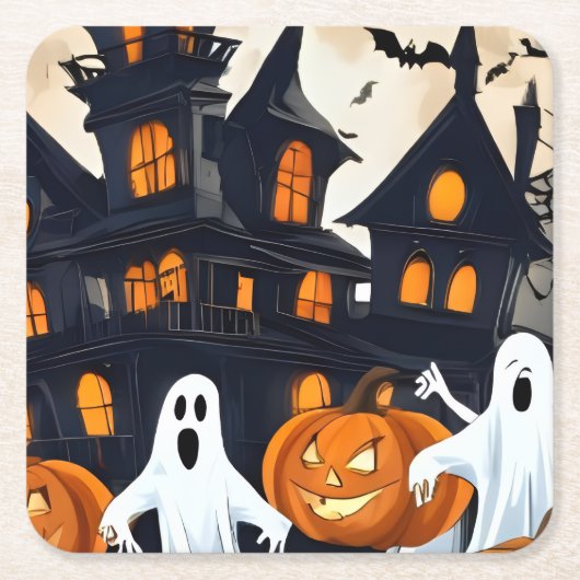 ハロウィーン スクエアペーパーコースター (正面)