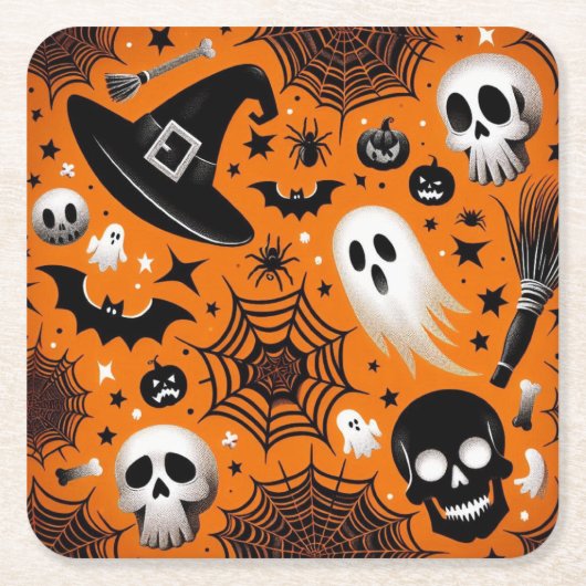 ハロウィーン スクエアペーパーコースター (正面)
