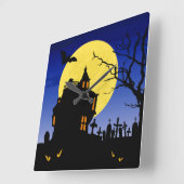 ハロウィーン スクエア壁時計 (傾斜)