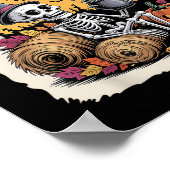 ハロウィーン_スケルトンおもしろいカボチャ待ち ポスター (角)