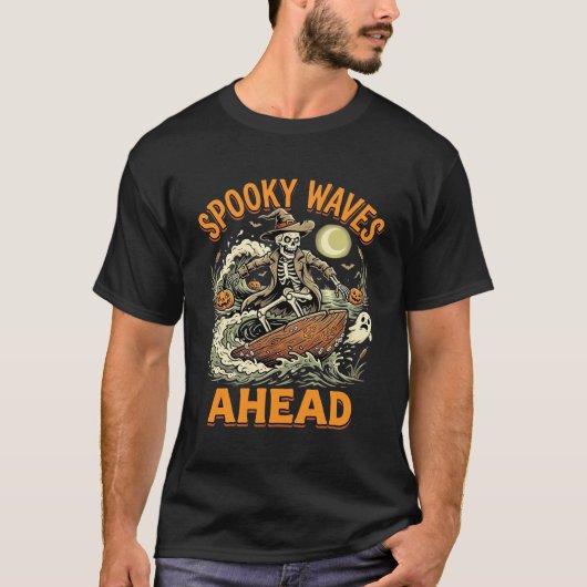 ハロウィーン スケルトン ウェーブライダー Tシャツ (正面)