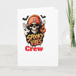 ハロウィーン スケルトン グリーティングカード Spooky Vibes Crew