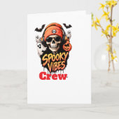 ハロウィーン スケルトン グリーティングカード Spooky Vibes Crew (黄色い花)