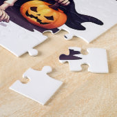 ハロウィーン スケルトン パズル - かわいい魔女スケルトン wi (側面)