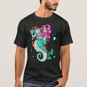 ハロウィーン スケルトン マーメイド シュガースカル タツノオトシゴ Tシャツ