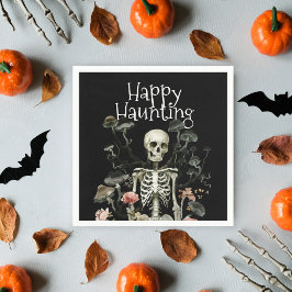ハロウィーン スケルトン 幽霊の森 パーティー ブラック スタンダードカクテルナプキン