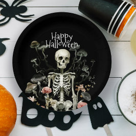 ハロウィーン スケルトン 幽霊の森 ブラック ペーパープレート