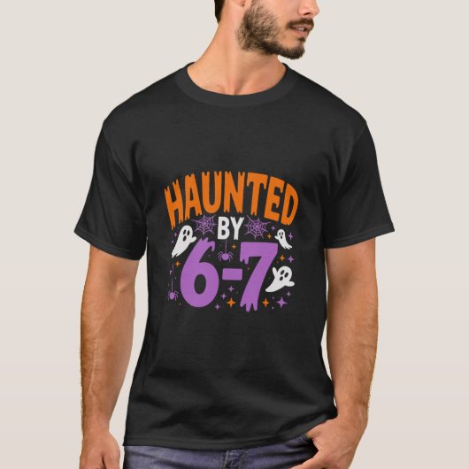 ハロウィーン スケルトン 幽霊 六 七 ナンバー Tシャツ (正面)