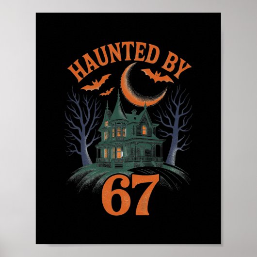 ハロウィーン スケルトン 6 7 ナンバー おばけ ポスター (正面)