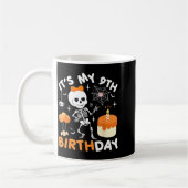ハロウィーン スケルトン 9歳の誕生日 コーヒーマグカップ (左)