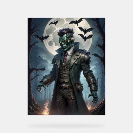 ハロウィーン・スチームパンクフランケンシュタインの怪物 アクリルサイン (正面)