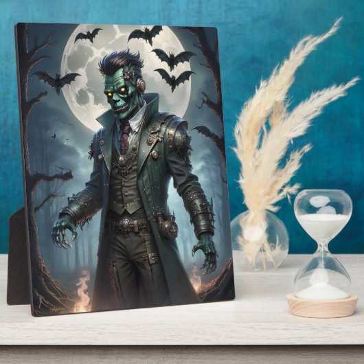 ハロウィーン・スチームパンクフランケンシュタインの怪物 フォトプラーク (側面)