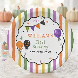 ハロウィーン ストライプ カラフル 誕生日 紙皿