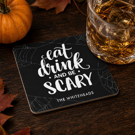 ハロウィーン スパイダーウェブ オーダーメイド ドリンク グラス スクエアペーパーコースター