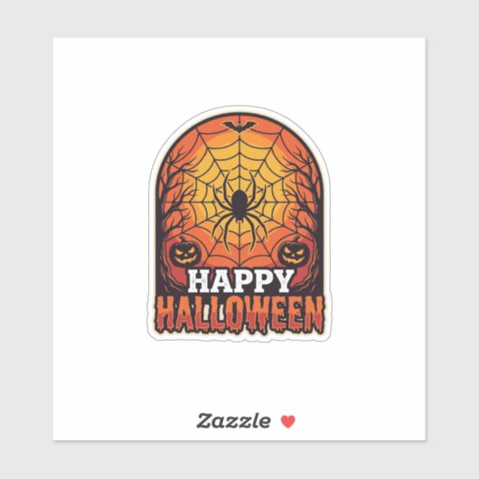 ハロウィーン スパイダーウェブ ヴィンテージ 彫刻デザイン シール (シート)