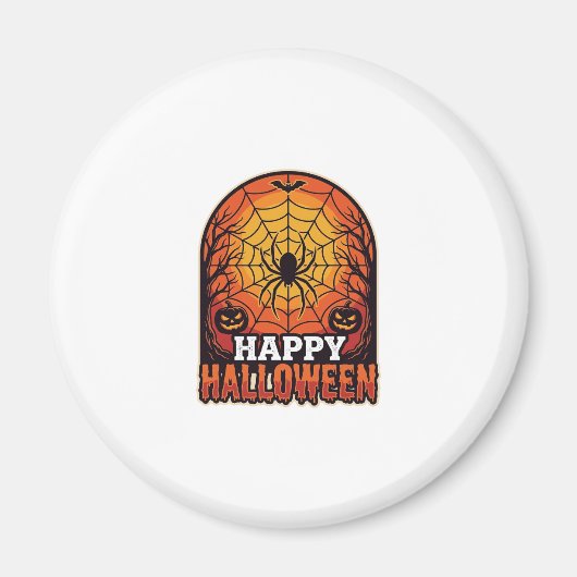 ハロウィーン スパイダーウェブ ヴィンテージ 彫刻デザイン マグネット (正面)