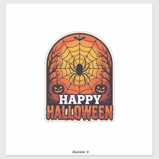 ハロウィーン スパイダーウェブ ヴィンテージ 彫刻 デザイン シール (シート)