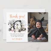 ハロウィーン スプーキーグース 誕生日パーティー 写真 サンキューカード (正面)