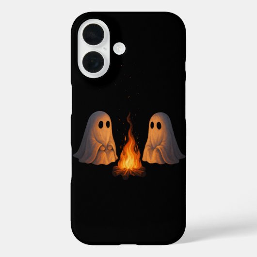 ハロウィーン スプーキーゴーストキャンプファイヤー夜の森アート Case-Mate iPhoneケース (裏面)
