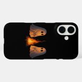 ハロウィーン スプーキーゴーストキャンプファイヤー夜の森アート Case-Mate iPhoneケース (裏面 (横))