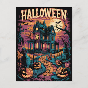 ハロウィーン スプーキー お化け屋敷 カボチャ ポストカード