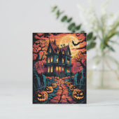 ハロウィーン スプーキー お化け屋敷 カボチャ ポストカード (スタンド正面)