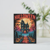 ハロウィーン スプーキー お化け屋敷 カボチャ P ポストカード (スタンド正面)