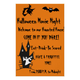 ハロウィーン スプーキー お化け屋敷 映画の夜 ポスター