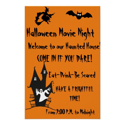ハロウィーン スプーキー お化け屋敷 映画の夜 ポスター (正面)
