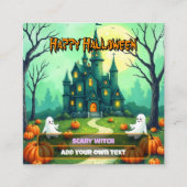 ハロウィーン スプーキー かわいい モダン コレクション スクエア名刺 (正面)