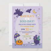 ハロウィーン スプーキー ゴースト パーティー 誕生日 招待状 (正面)