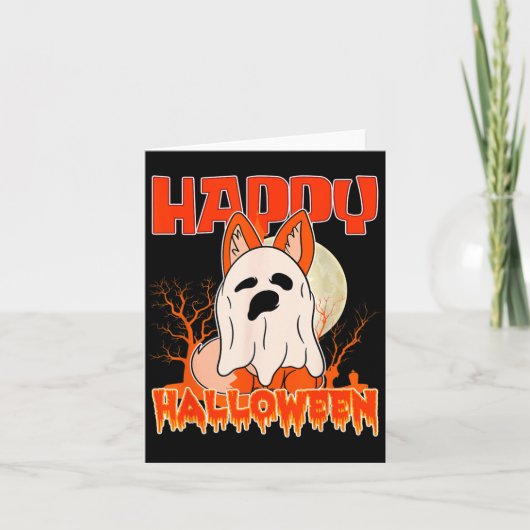 ハロウィーン スプーキー ドッグ ゴースト ドッグ カード (正面)