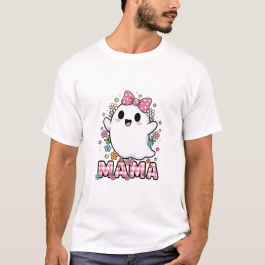 ハロウィーン スプーキー ママ ゴースト Tシャツ (正面)