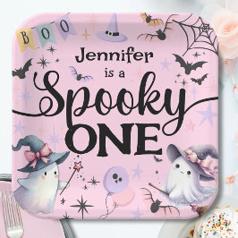 ハロウィーン スプーキー ワン かわいい おばけ 1歳 誕生日パーティー ペーパープレート
