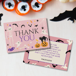 ハロウィーン スプーキー ワン 1歳の誕生日 ピンク サンキューカード