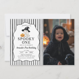 ハロウィーン スプーキー ワン 1歳の誕生日 写真招待状 招待状