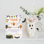ハロウィーン スプーキー 誕生日パーティー サンキューカード (スタンド正面)