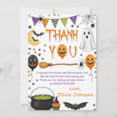 ハロウィーン スプーキー 1歳 誕生日 フラット サンキューカード (正面)