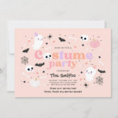 ハロウィーン スプークタキュラー 衣装パーティー かわいいおばけ 招待状 (正面)