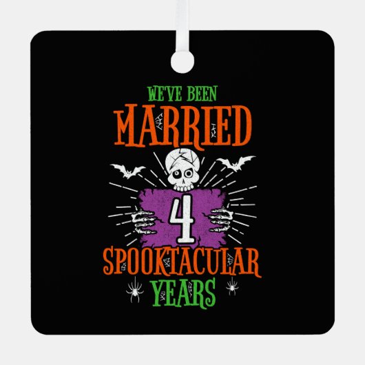ハロウィーン・スペクタキュラー 4周年結婚記念日 メタルオーナメント (正面)