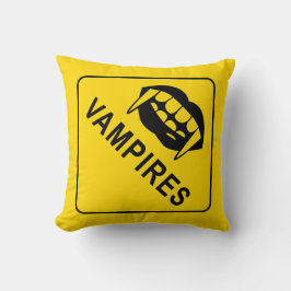 ハロウィーン、セクシーVamps、警告標識 クッション