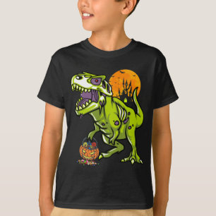 ハロウィーン·ゾンビ恐竜の贈子供へ与少年少女 Tシャツ